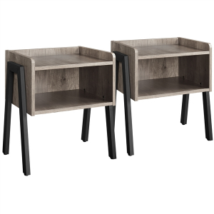 Set of 2 Bedside Tables Industrial Nightstands