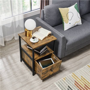 Side Table with Drawer Open Shelf