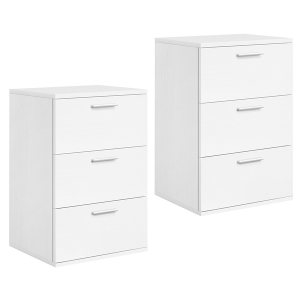 Set of 2 3 Drawers Side Table End Table