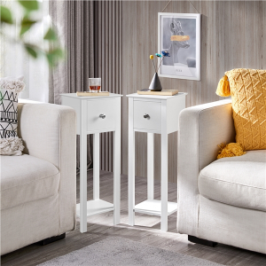 Slim Bedside Tables Set of 2