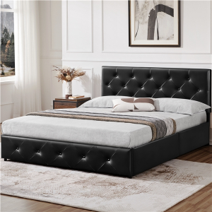 Queen Bed Frame with Drawer Storage